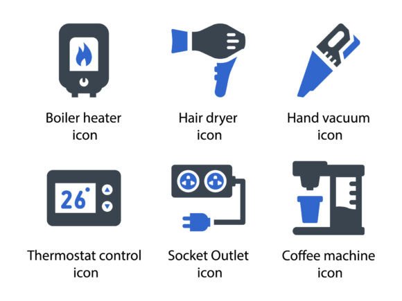 Appliances Icon Set 2: A Practical Graphic Design Asset for Digital Sellers