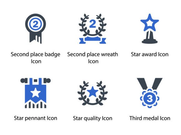 Awards Icon Set 7 – A Bold Graphic Design Asset for Creative Makers