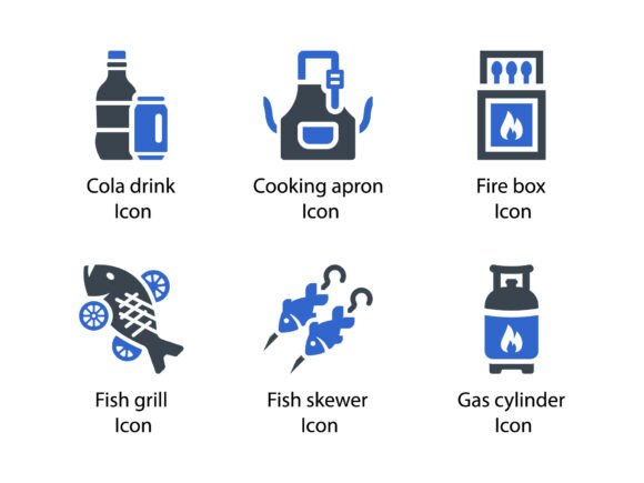 Barbecue Icon Set 3: A Graphic Design Asset for Commercial Creativity