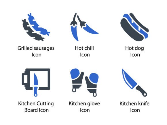 Barbecue Icon Set 4: A Versatile Graphic Design Asset for Creative Marketers