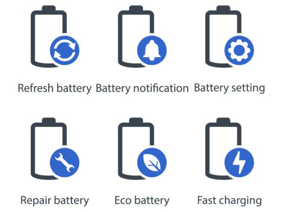 Battery Icon Set 3: A Versatile Graphic Design Asset for Modern Branding
