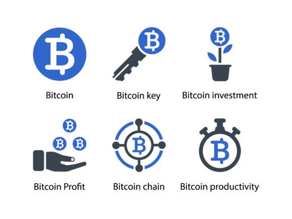 Bit Coin Icon Set 1: A Bold Graphic Design Asset for Creative Projects
