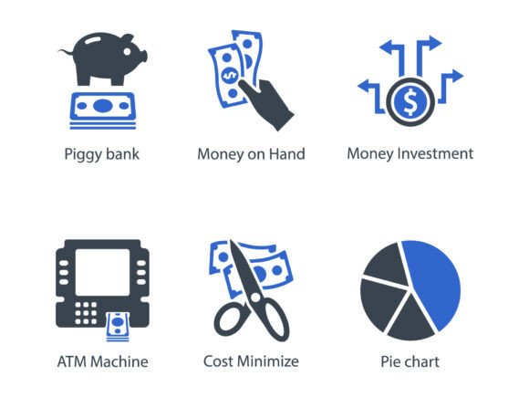 Business Finance Icon Set 4 for Handmade and Printable Crafts