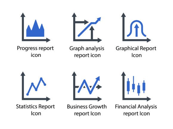 Business Graph Icon Set 4: A Polished Graphic Design Asset for Modern Projects