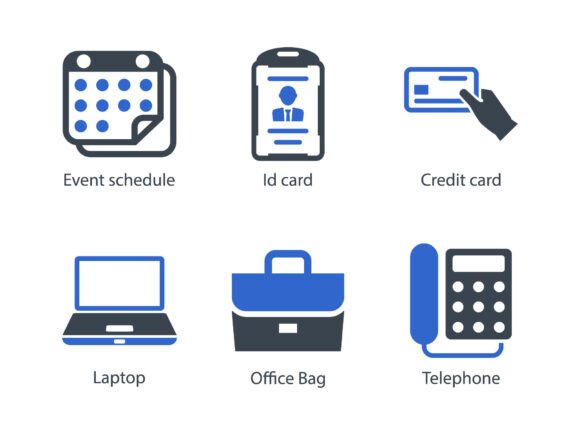 Business Office Icon Set 4: A Polished Graphic Design Asset for Creative Projects