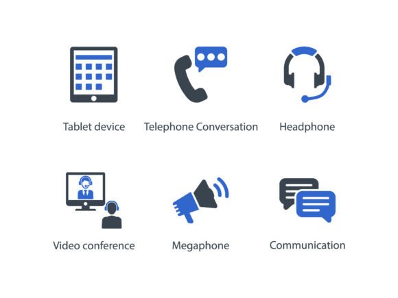 Communication Icon Set 1: A Modern Graphic Design Asset for Content Creators