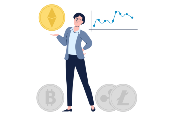 Crypto Currency Exchange Chart. Ethereum Graphics