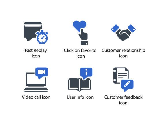 Customer Support Icon Set 4: A Versatile Graphic for Handmade Businesses