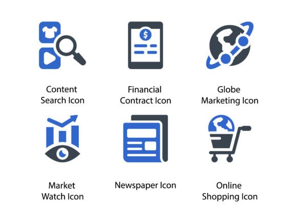 Digital Marketing Icon Set 2: A Versatile Graphic Design Asset for Local Branding