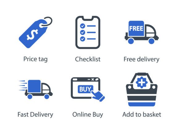 E Commerce Shopping Icon Set 5: A Versatile Graphic Design Asset for Crafters