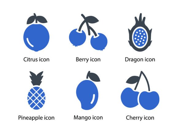 Fruits Icon Set 3: A Reliable Graphic Design Asset for Digital Sellers