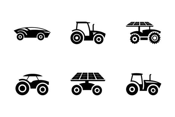 Futuristic Vehicle Solar Power Icon Graphics