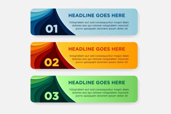 Horizontal Infographic Papercut: A Graphic Design Asset for Small Business Branding