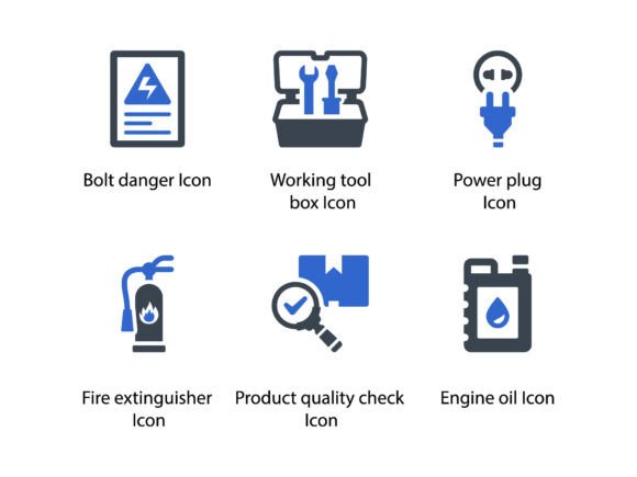 Industry Icon Set 6: A Refined Graphic Design Asset for Creative Projects
