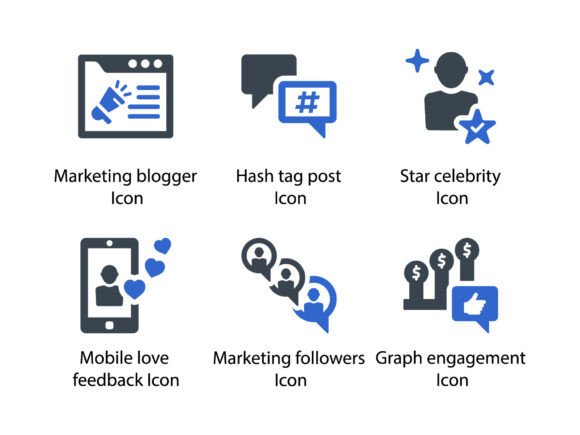 Influencers Marketing Icon Set 5: A Powerful Graphic Design Asset for Modern Branding