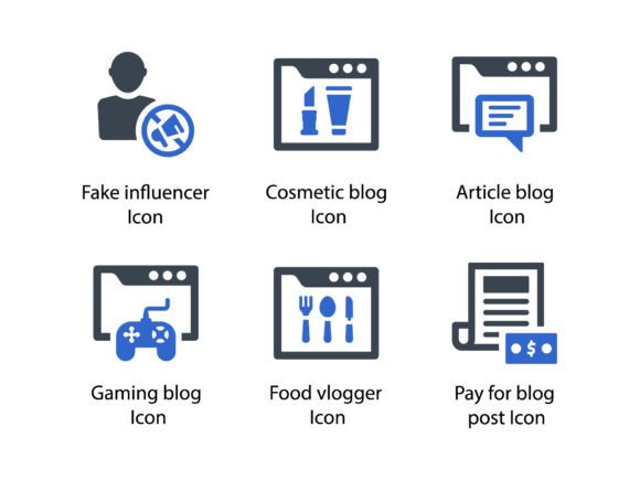 Influencers Marketing Icon Set 7: A Graphic Design Asset for Digital Sellers