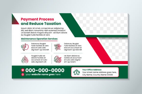 Payment Process Horizontal Banner: Graphics and Print Templates