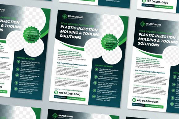 Plastic Injection Vertical Flyer: A Modern Design Asset for Local Business Branding