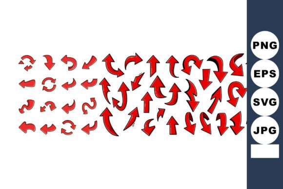 Red Arrow Vector Icons Set with Various: A Bold Graphic Design Asset for Local Business Branding