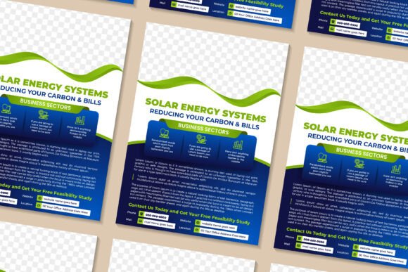 Solar Energy Vertical Flyer: Graphics and Print Templates